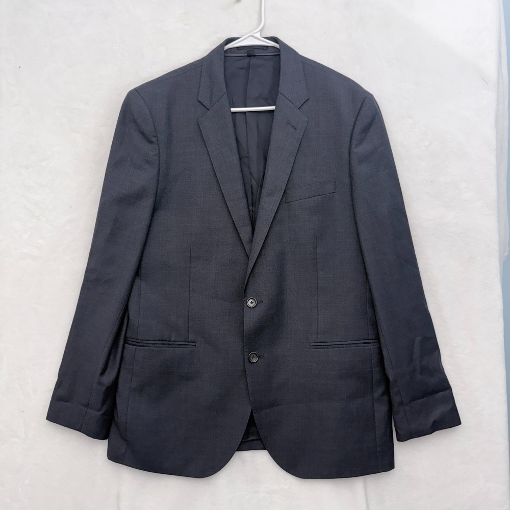 J Crew Lodlow Suit Jacket Mens 42R Black Two Buttons Formal Tollegno 1900